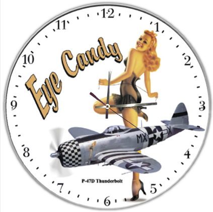 P-47 Thunderbolt "Eye Candy" Pin-up Aviation Wall Clock